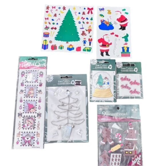 Craft Lot Christmas Holiday Stickers Scrapbooking Card Making Embellishments NEW - Picture 1 of 10